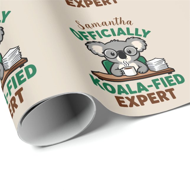 Papel De Presente Especialista Oficialmente Koala-ificado Piada Dive (Ponta do rolo)