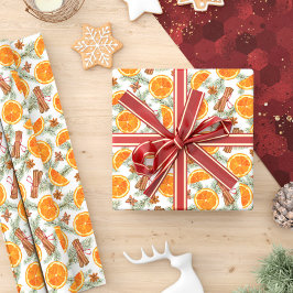 Papel De Presente Especiarias de Natal e Tripas de Laranja de Citros