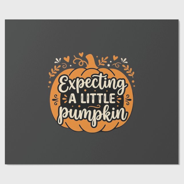 Papel De Presente Esperando um Pequeno Desenho de Abóbora de Hallowe (Aberto)