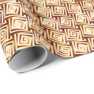 Papel De Presente Espirais quadradas modernas do meio século - mult