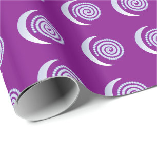 Papel De Presente Espiral da Lua Silver em roxo