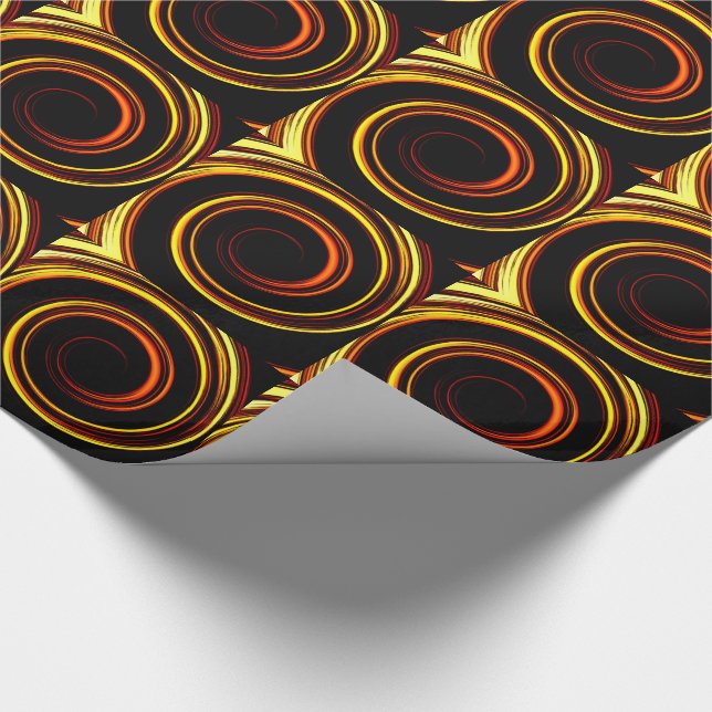 Papel De Presente Espiral Laranja Fogo (Ponta)