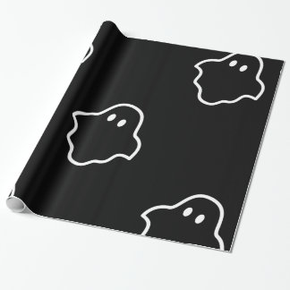 Papel De Presente Espírito Branco Em Fundo Preto
