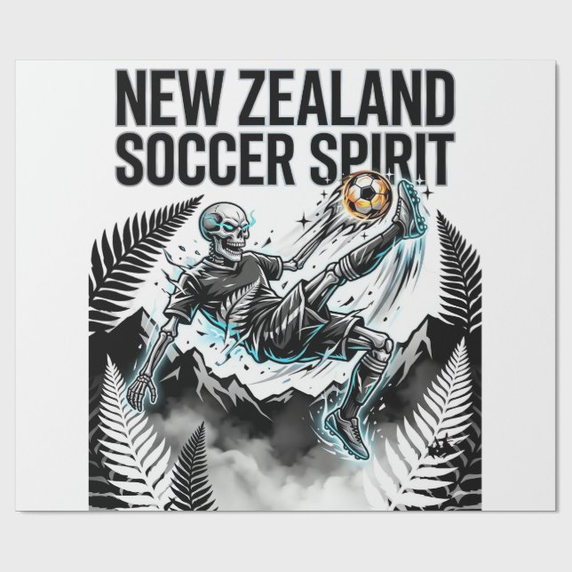 Papel De Presente Espírito do Futebol da Nova Zelândia Esqueleto Str (Aberto)