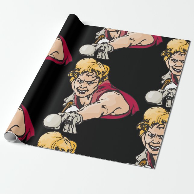 Papel De Presente Esportes De Bilhares De Vintage Do Retro Piscina P (Desenrolado)