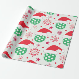 Papel De Presente Esportes de Natal Ball com Santa Hat