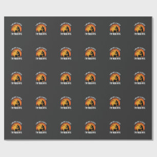 Papel De Presente Esposa Bruxa Engraçada do Dia das Bruxas Design de