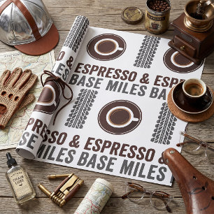 Papel De Presente Espresso e Base Miles Ciclista Amante de Café