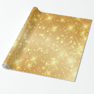 Papel De Presente Espumante Dourado