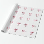 Papel De Presente Esquadra da noiva adicionar nome monograma dama de<br><div class="desc">belo design</div>