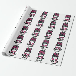 Papel De Presente Esquadrão de Apoio Cabelo Desgrenhado Rosa Guerrei