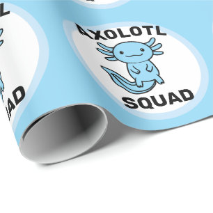 Papel De Presente Esquadrão de Axolote fofo engraçado personalizável