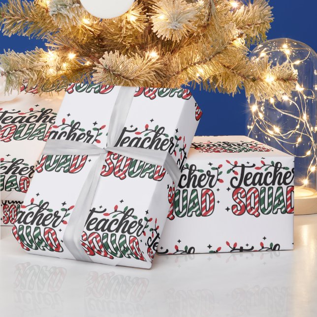 Papel De Presente Esquadrão de Professores de Natal Divertido Merry  (Feriados)