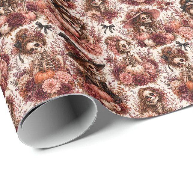Papel De Presente Esqueleto Botânico (Ponta do rolo)