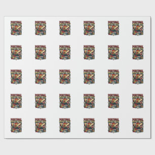 Papel De Presente Esqueleto de Dia de Jogo de Portugal Striker Naçõe