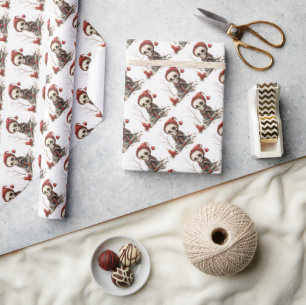 Papel De Presente Esqueleto de Natal bonito com velas