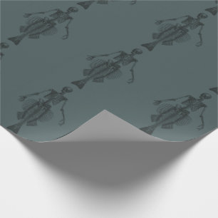 Papel De Presente Esqueleto de Sereia Escuro