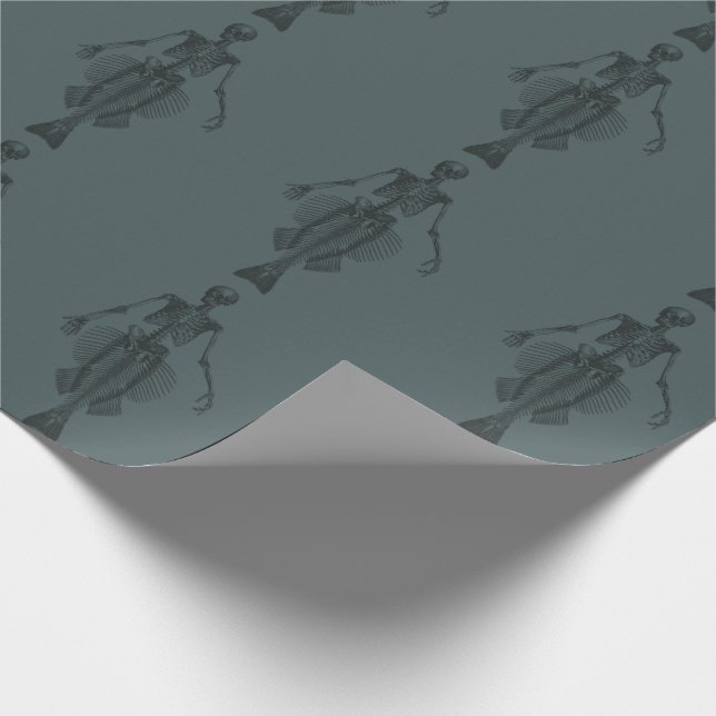 Papel De Presente Esqueleto de Sereia Escuro (Ponta)
