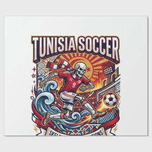 Papel De Presente Esqueleto do Futebol da Tunísia Nações do Atacante