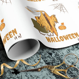 Papel De Presente Esqueleto safado de humor adulto para Halloween