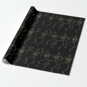 Papel De Presente Esqueletos Dançantes de Halloween