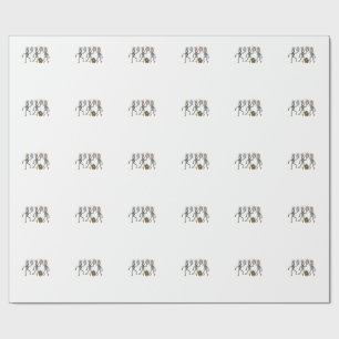Papel De Presente Esqueletos de Páscoa Ovos Dançantes Ossos Engraçad