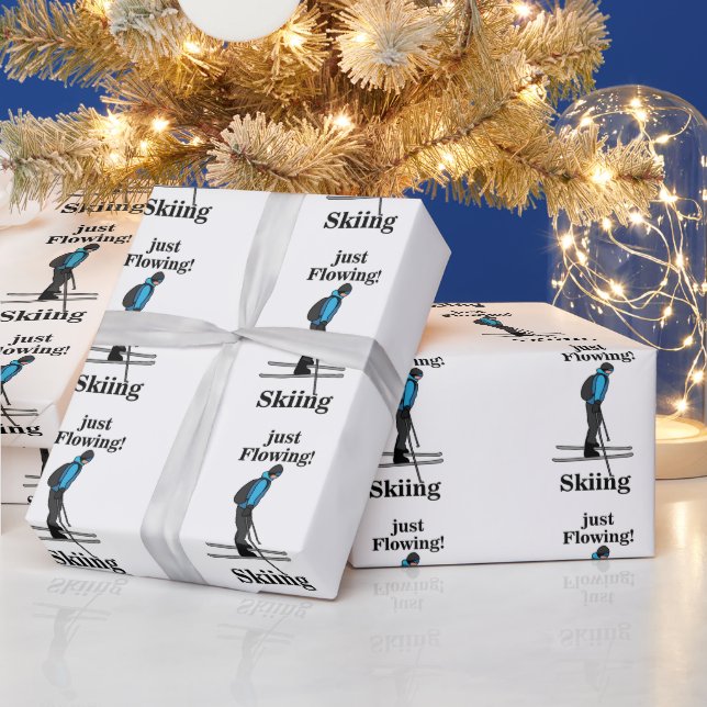 Papel De Presente Esquiador Fluindo Apenas (Feriados)