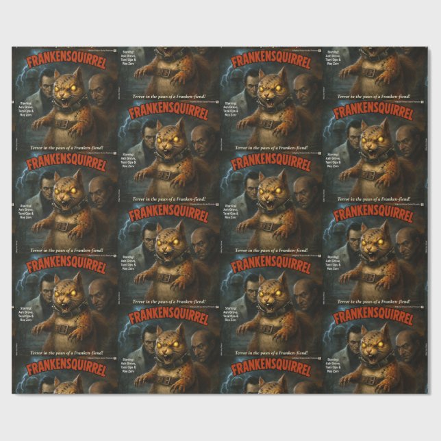 Papel De Presente Esquilo de Frankenstein (Aberto)