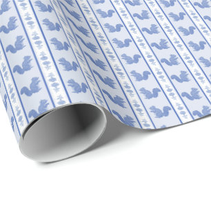 Papel De Presente Esquilos e Hortênsias 