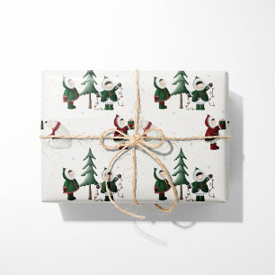 Papel De Presente Esquimós e Ursos Polares em Creme