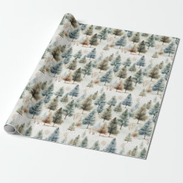 Papel De Presente Está nevando nos pinheiros -