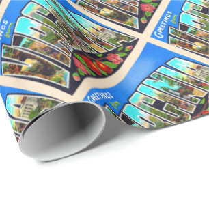 Papel De Presente Estado da Virgínia VA Vintage - Letra grande posta