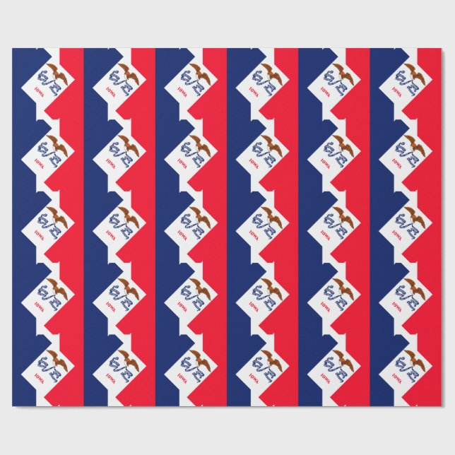 Papel De Presente Estado de Iowa Flag Design (Aberto)