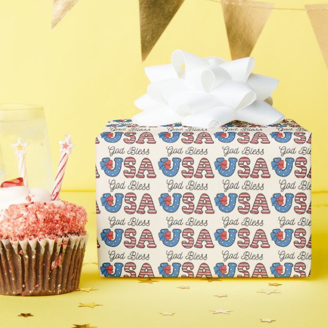 PAPEL DE PRESENTE ESTADOS UNIDOS DEUS ABENÇOE DOS EUA (Festa de aniversário)