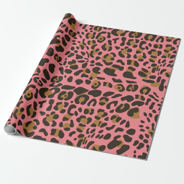 Papel De Presente Estampa de Animal Impresso Leopardo Jaguar (Desenrolado)