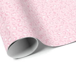 Papel De Presente Estampa de leopardo rosa suave
