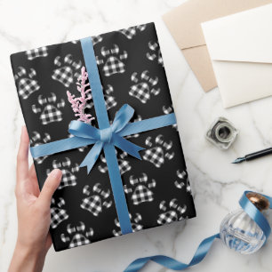 Papel De Presente Estampas de Xadrez de Buffalo em preto