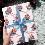 Papel De Presente Estarei em casa no Natal<br><div class="desc">Estarei em casa para o Natal,  Engraçado Trump pilotando Caminhão Vermelho</div>