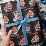 Papel De Presente Estarei em casa para o Natal Engraçado Trump<br><div class="desc">Estarei em casa para o Natal,  Engraçado Trump pilotando Caminhão Vermelho</div>