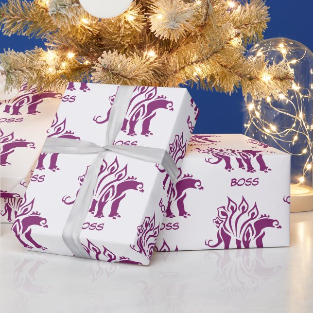 Papel De Presente Estegossauro Roxo Dinossauro (Feriados)