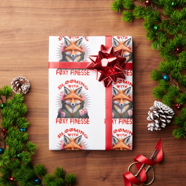 Papel De Presente Estética da moda da raposa em chamas (Presente de Natal)