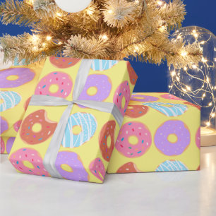 Papel De Presente Estética de Donuts Glasados Tema de Comida de Fest