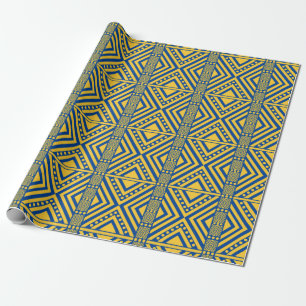 Papel De Presente Estilo Africano Padrão Invisível. Cor Amarelo