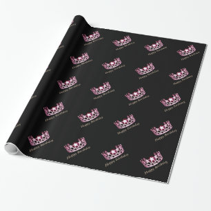 Papel De Presente Estilo americano Crown Birthday Wrappaper
