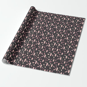 Papel De Presente Estilo branco, bruxaria-vampiro, preto e rosa