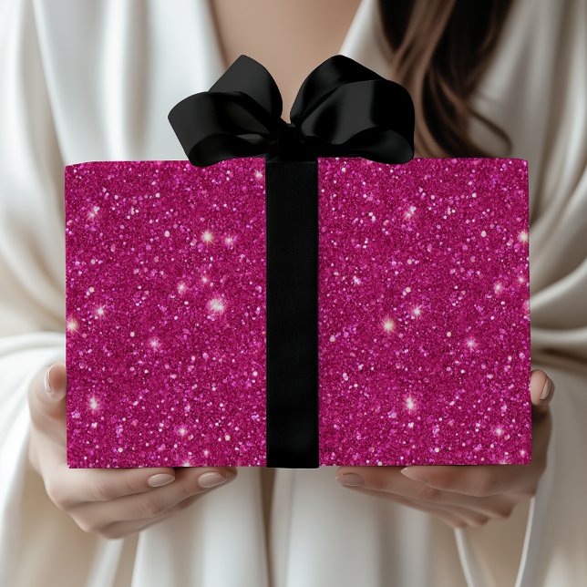 Papel De Presente Estilo Clássico de Glitter Rosa Tendência de São V (Criador carregado)