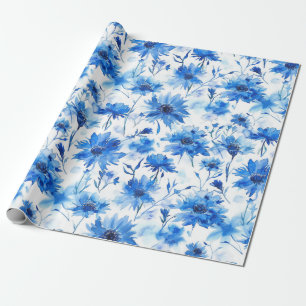 Papel De Presente Estilo de Aquarela Cornflower Tipo Blue Flower