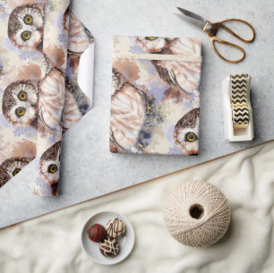 Papel De Presente Estilo de Aquarela Estilo Bonito Pequeno Coruja Ar