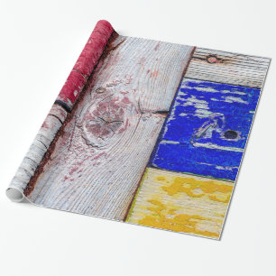 Papel De Presente Estilo de arte em madeira de neoplasticismo engraç