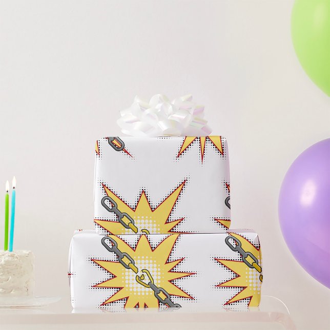 Papel De Presente Estilo de banda desenhada em negrito de explosão d (Criador carregado)